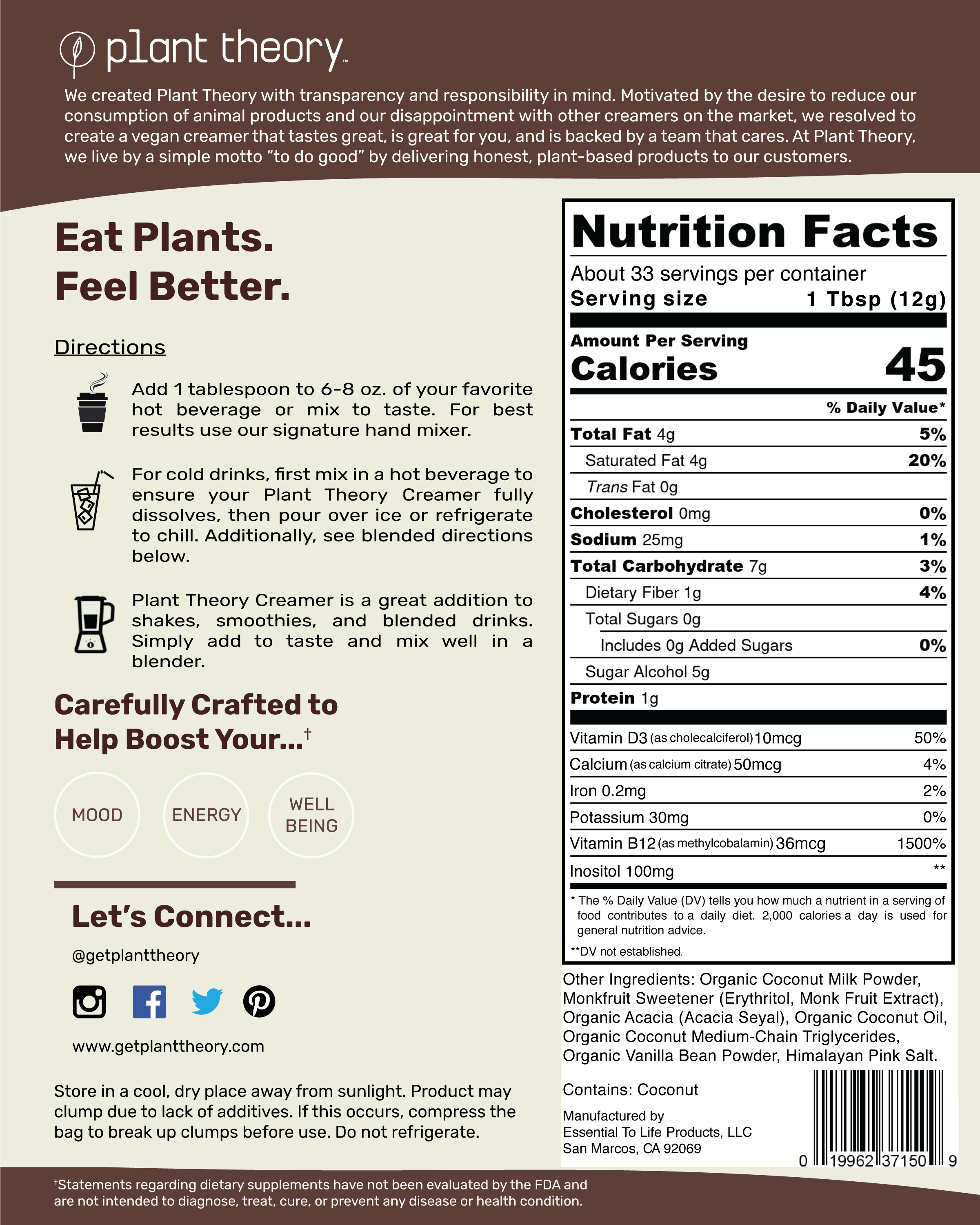 Vanilla Bean Plant-Based Creamer